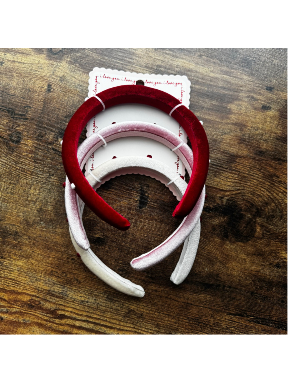 Velvet Heart Headband Set (3 Piece)